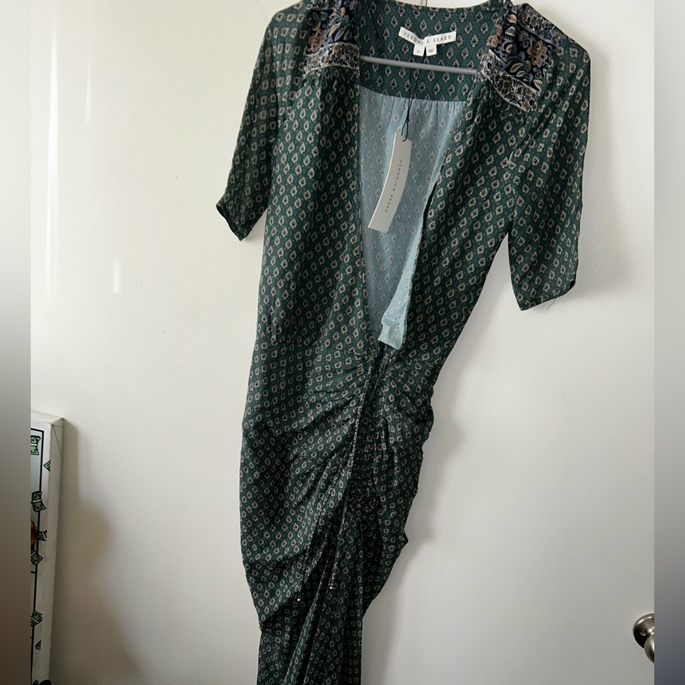 Veronica Beard Mariposa Paisley Ruched Surplus Maxi Dress - Size 00 - NWT - Picture 5 of 13